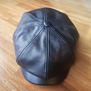 Black Leather Newsboy Cap Freedom Hat American Hat Makers Bourbon St Size Large